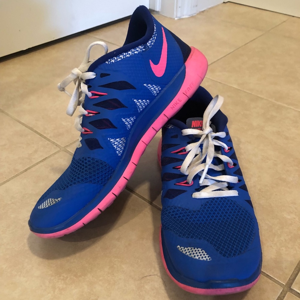 Blue and Pink Size 7 Nike Free Run 5.0